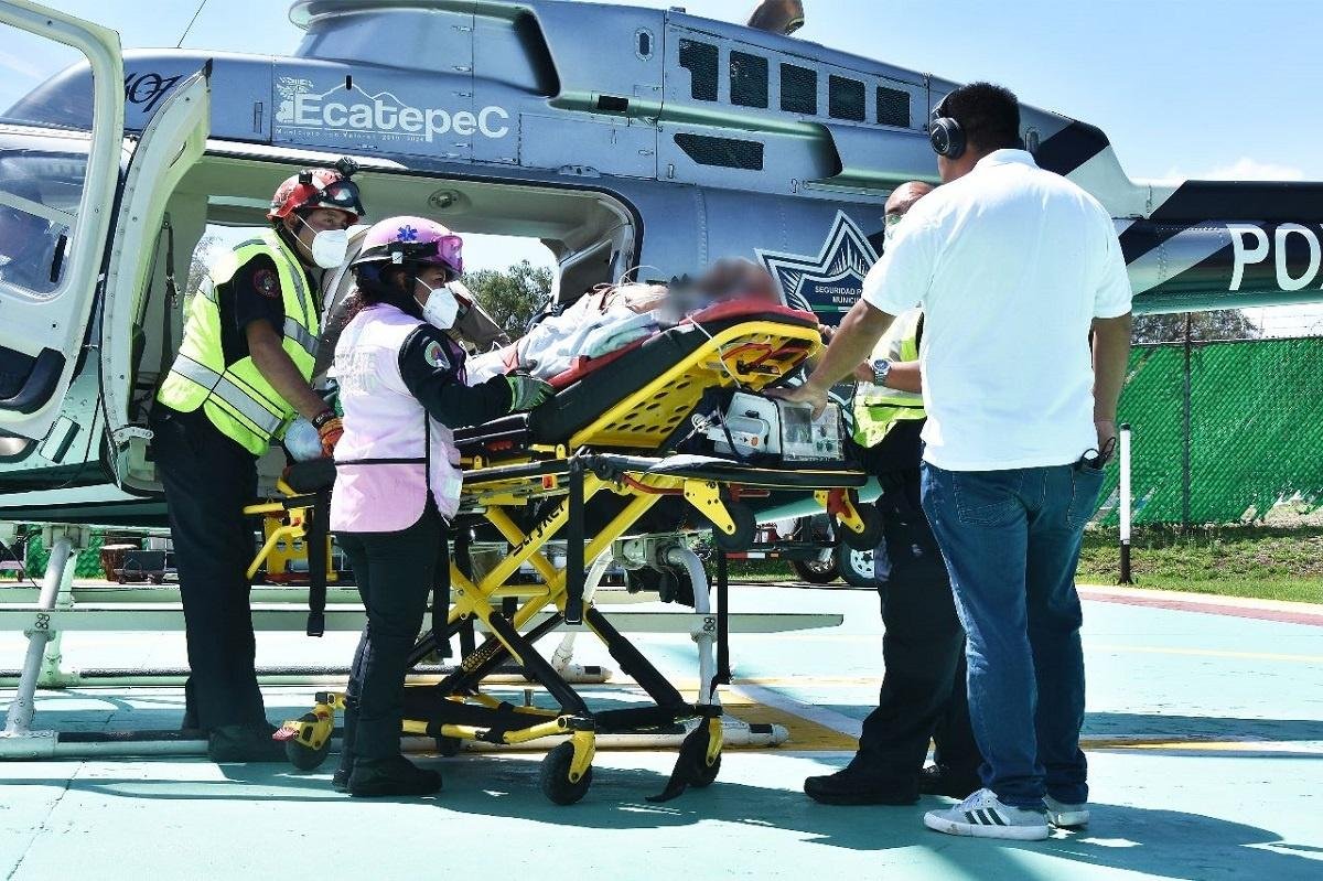 Trasladan de emergencia a hombre que sufrió la amputación de un pie