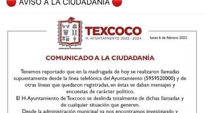 Gobierno de Texcoco se deslinda de llamadas a vecinos con mensajes de Delfina Gómez Álvarez 