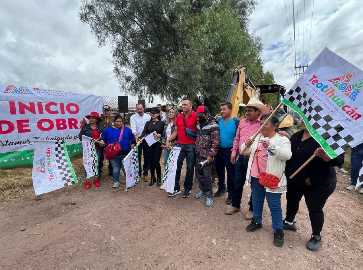 Inician obra de drenaje en El Llano de Teotihuacán