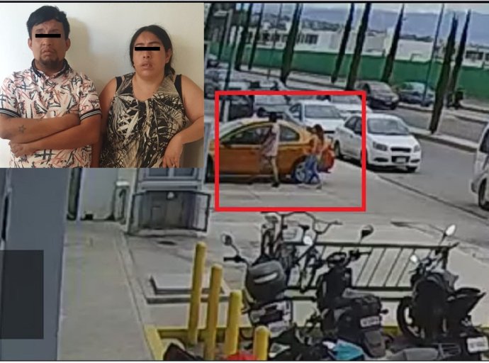 Pareja es detenida por presunto robo a tienda Elektra