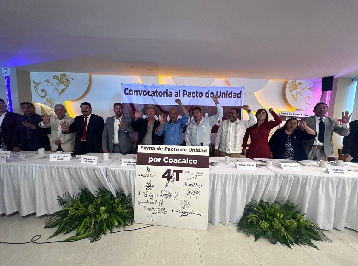 Aspirantes Políticos de MORENA en Coacalco Firman Pacto de Unidad para Desplazar al PRIANRD