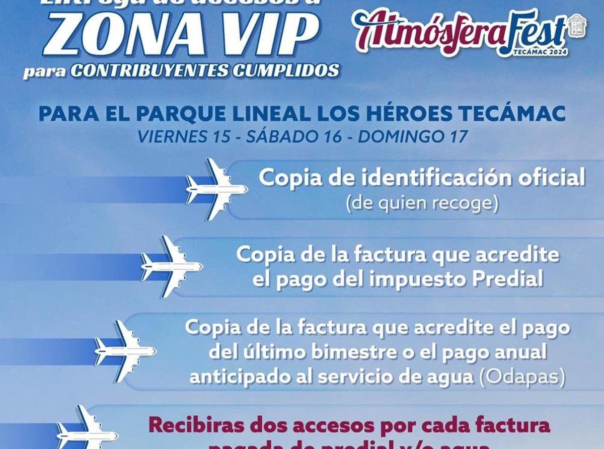 Invitaciones VIP para el Atmósfera Fest 2024: Reconocimiento a Contribuyentes Cumplidos en Tecámac