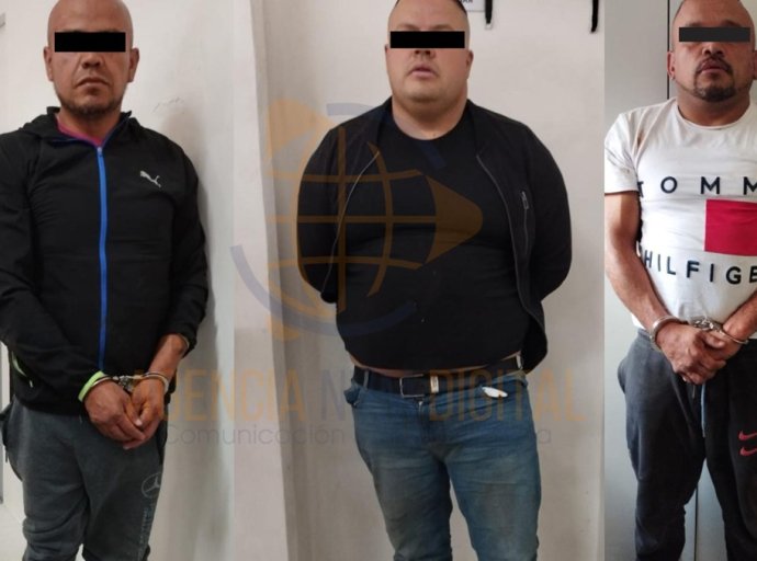 Detenidos tres sujetos en Tlalnepantla por robo y secuestro express