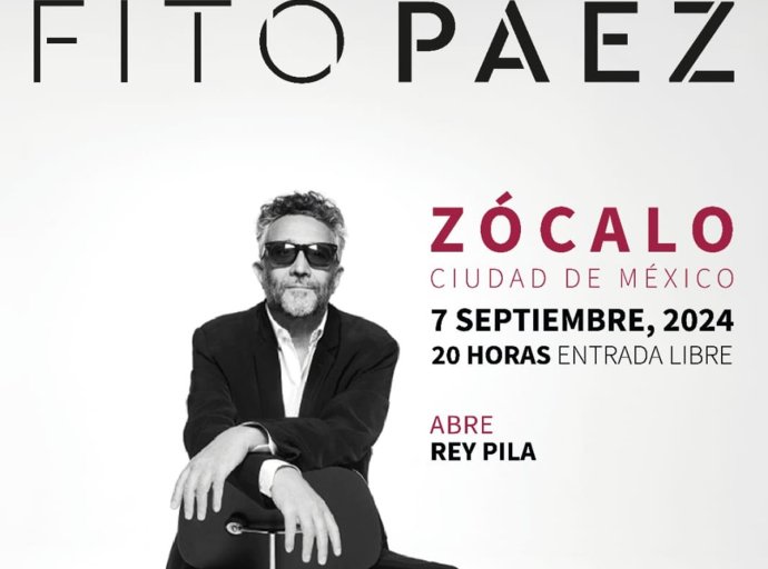 Rey Pila inaugura concierto de Fito Páez en el Zócalo el 7 de septiembre