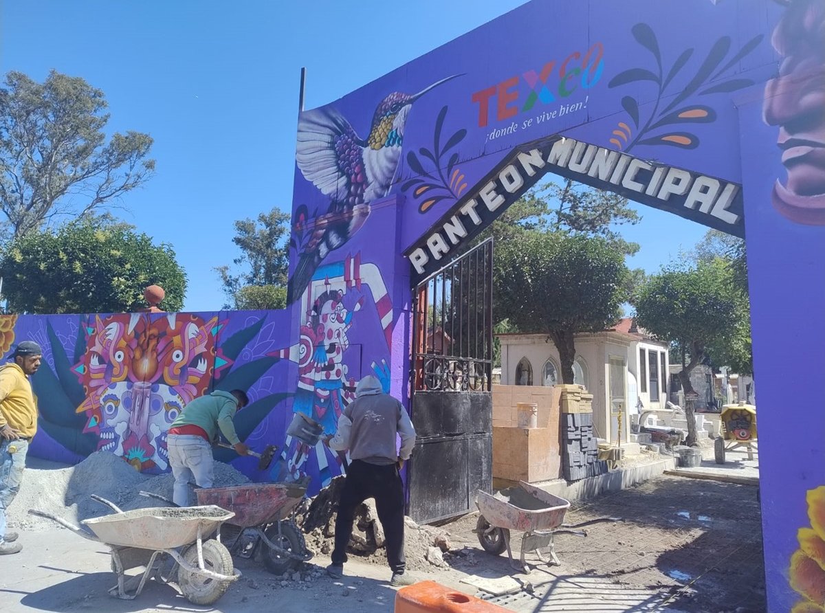 Obras de Mejoramiento en el Panteón Municipal de Texcoco Previo a Día de Muertos