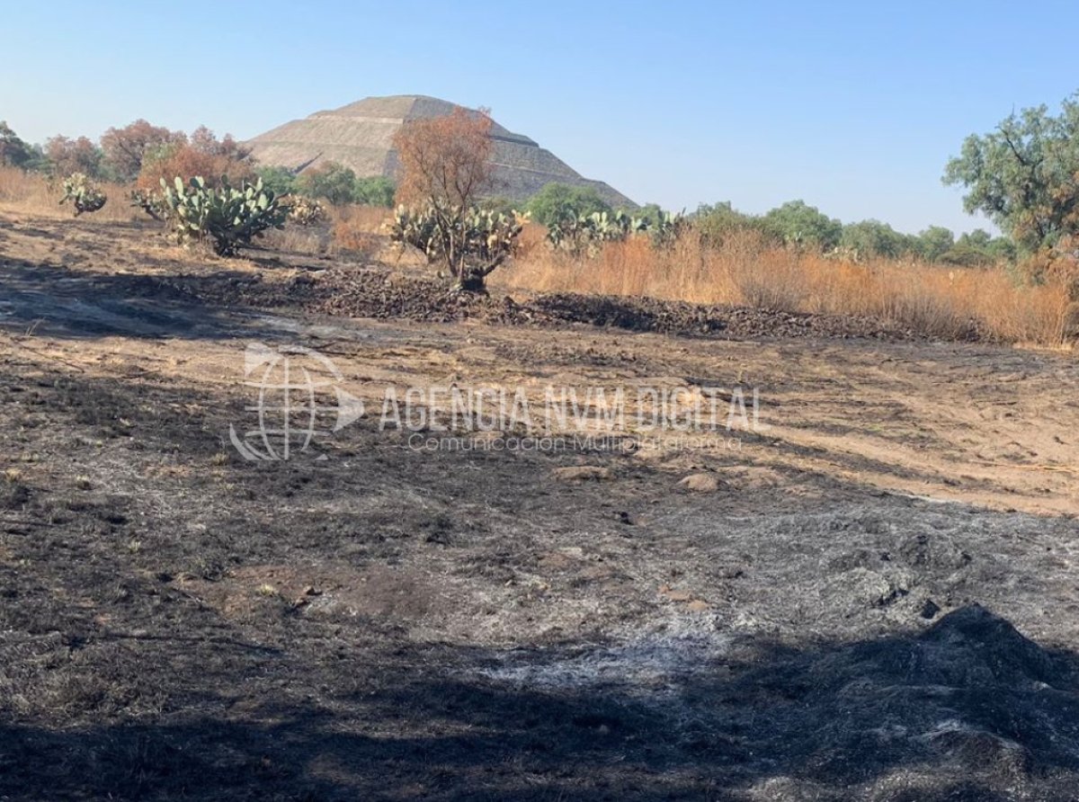 Autoridades refuerzan medidas tras incendio en la Zona Arqueológica de Teotihuacán 