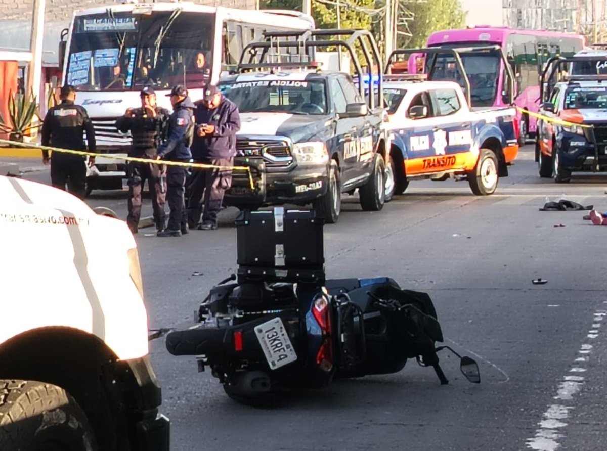 Pierde la vida motociclista tras derrapar en la carretera México-Pachuca