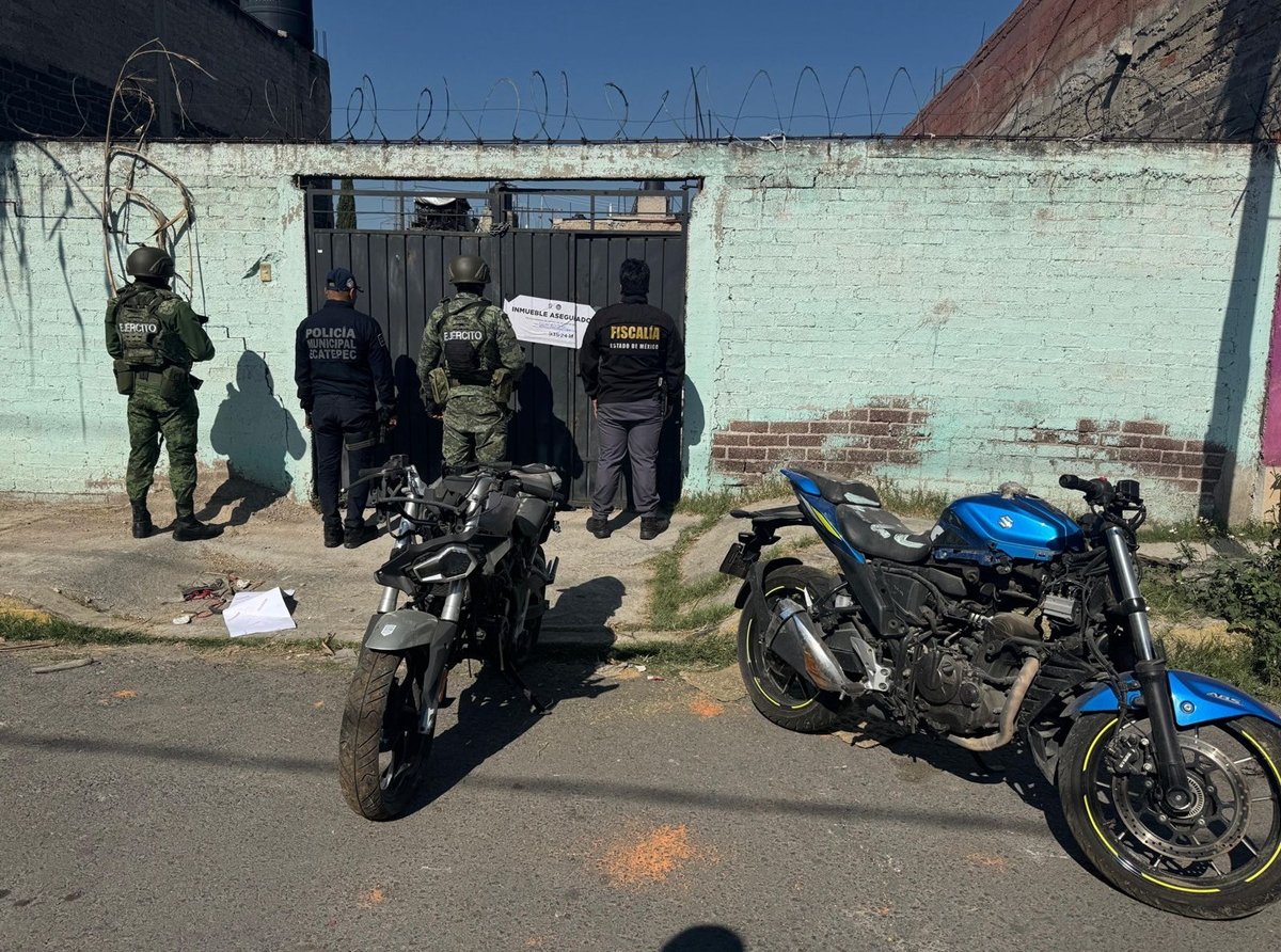 Ejecutan cateo en predio de Ecatepec y hallan 200 motocicletas robadas 