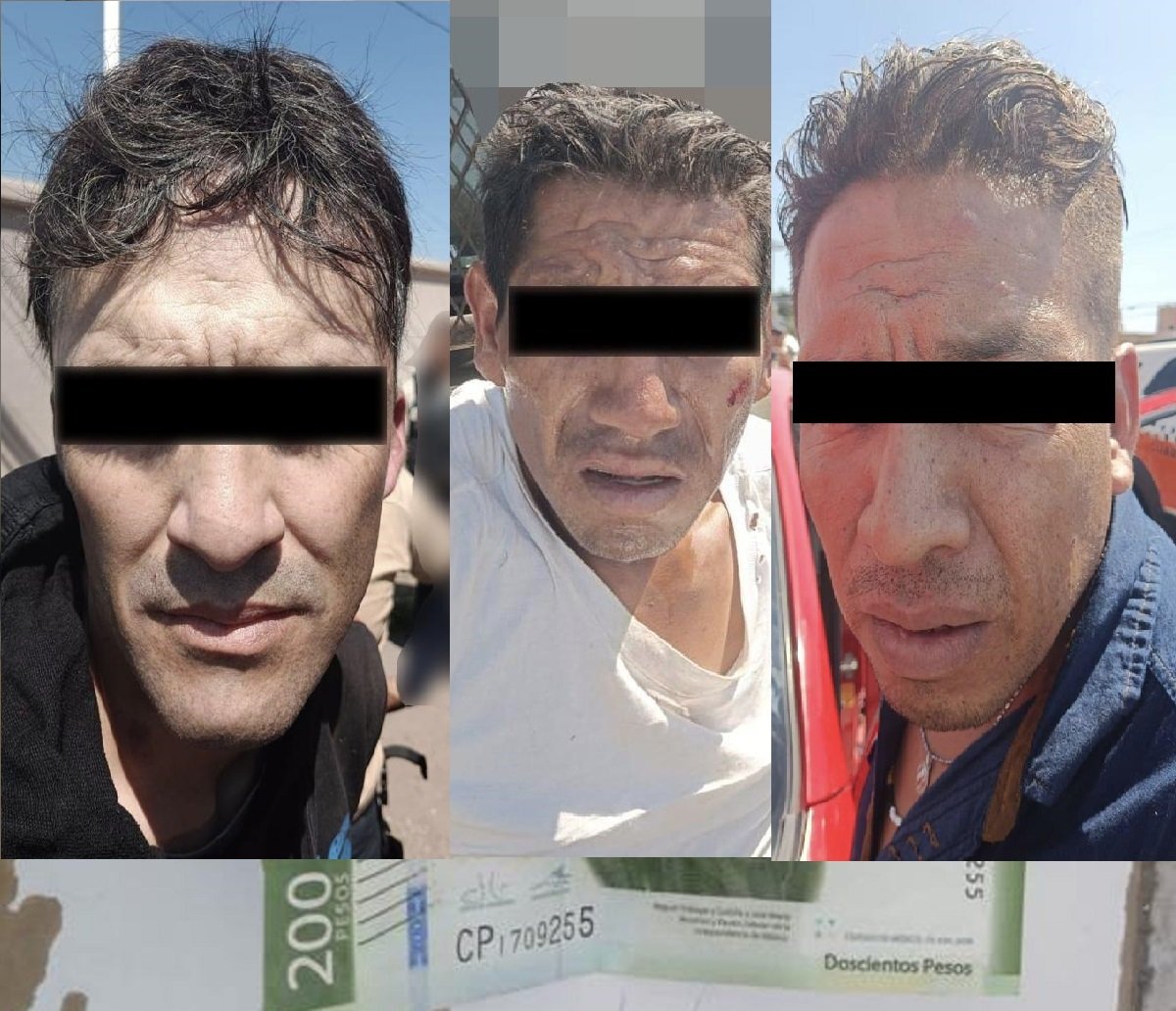Tres sujetos detenidos por robo con violencia
