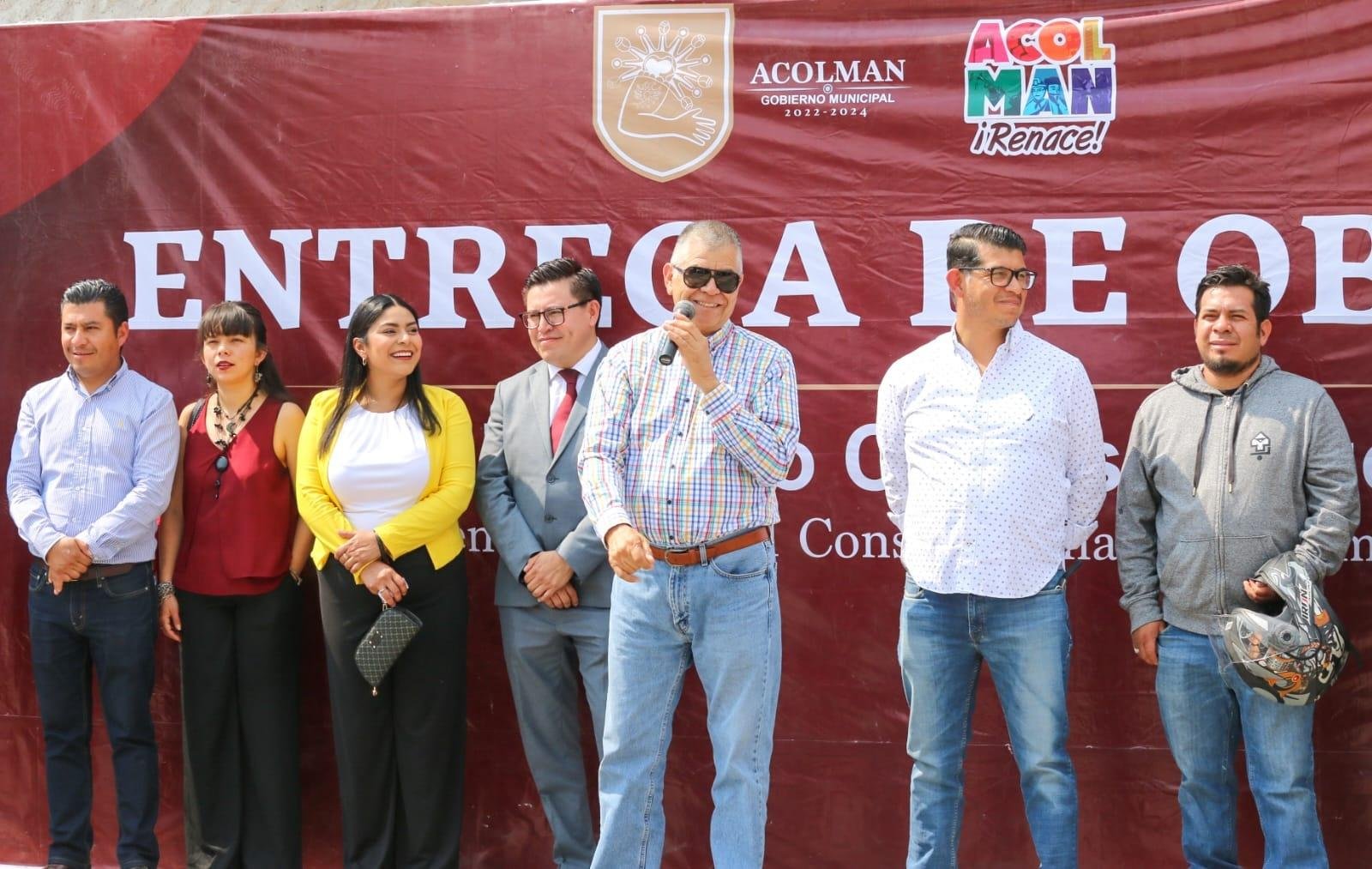 Gobierno de Acolman entrega obras en Totolcingo 