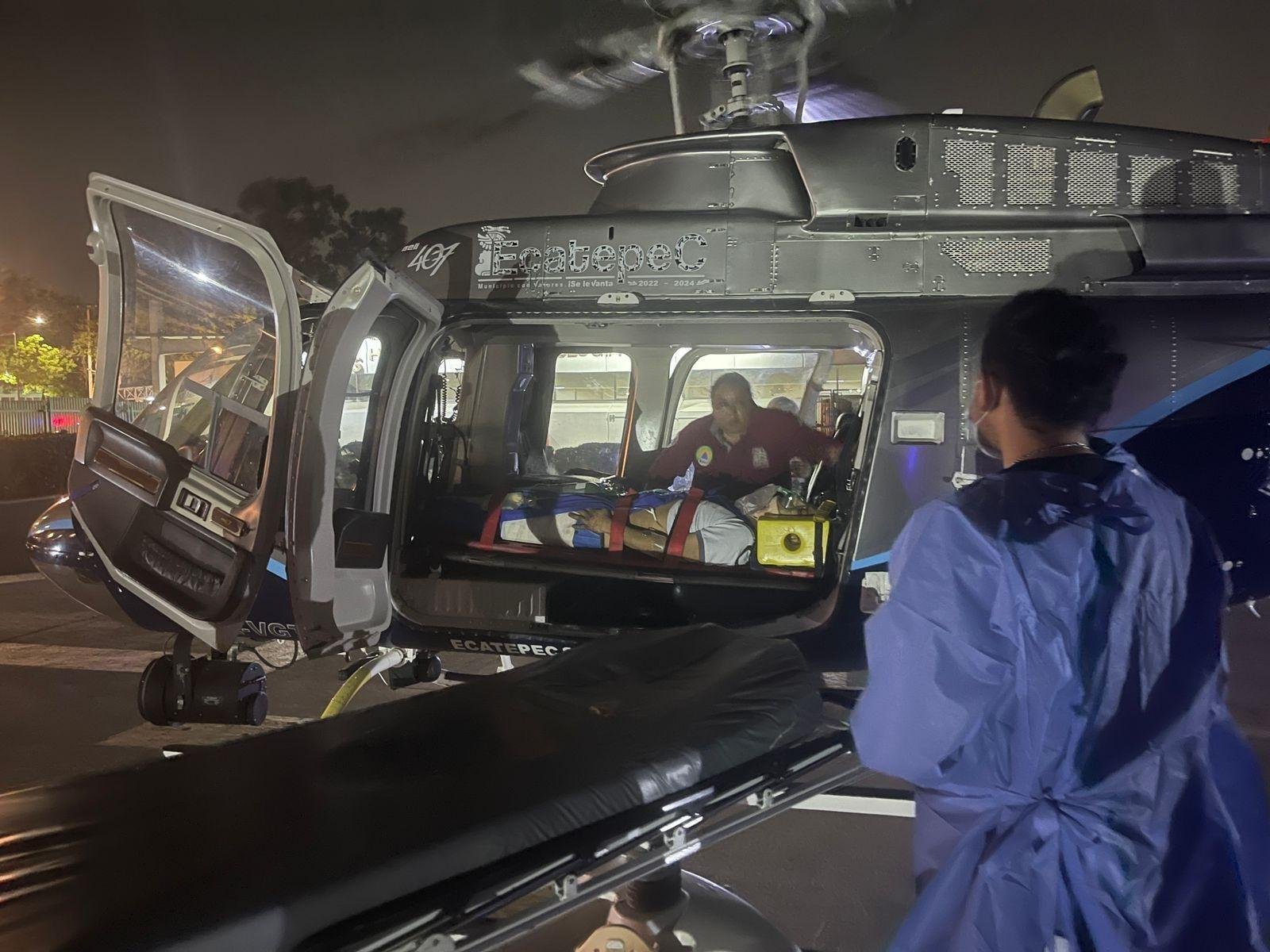 Helicópteros de Ecatepec suman 77 traslados de emergencia de accidentados y enfermos